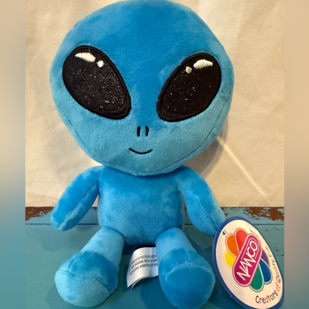 Nanco Big Head Blue Alien 10”Plush NWT